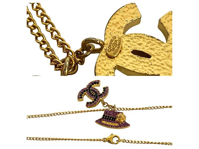 Collana con pendente Chanel Coco Mark Hat D'oro - vista 3
