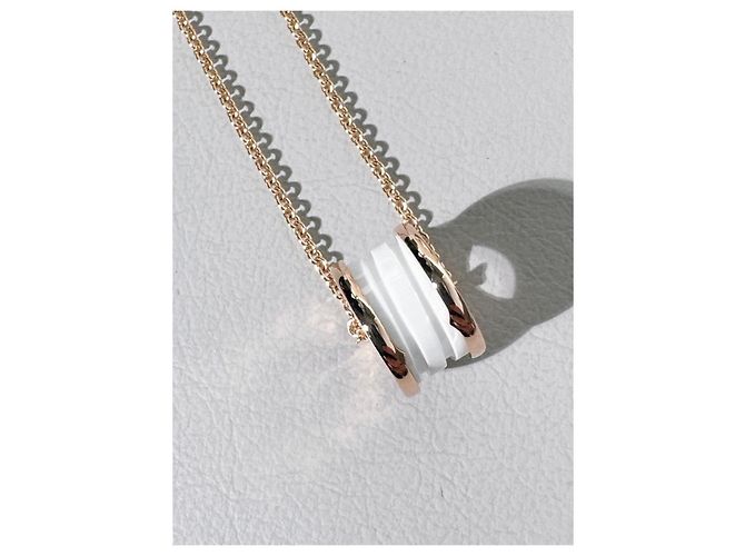 Bulgari Collana Bvlgari B.zero1 in ceramica bianca e oro rosa 18k D'oro - vista 7