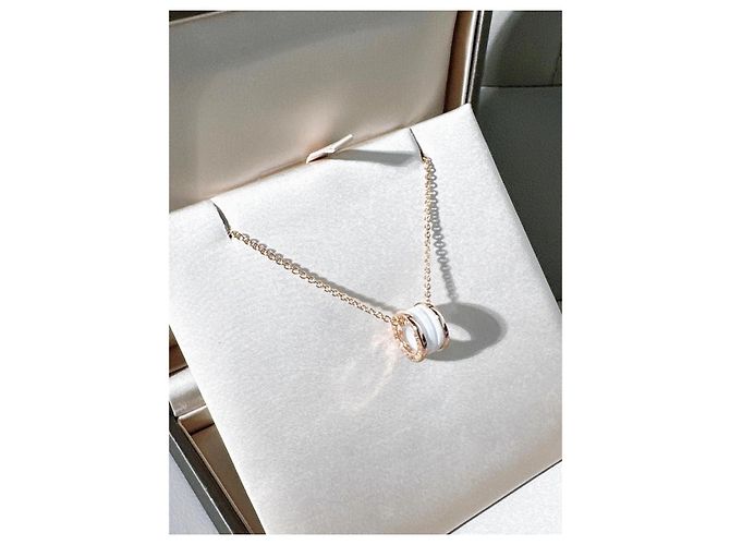 Bulgari Collana Bvlgari B.zero1 in ceramica bianca e oro rosa 18k D'oro - vista 8