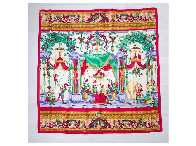 Gianni Versace Foulard Atelier Versace in seta con scene rinascimentali Multicolore - vista 12