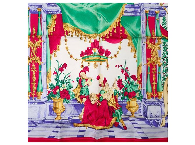 Gianni Versace Foulard Atelier Versace in seta con scene rinascimentali Multicolore - vista 3