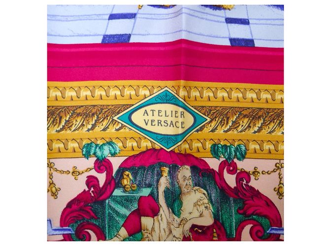 Gianni Versace Foulard Atelier Versace in seta con scene rinascimentali Multicolore - vista 4