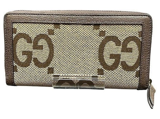 Gucci GG Canvas Bamboo Round Zip Long Wallet Brown - view 2