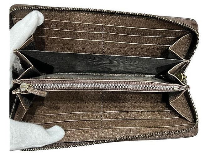 Cartera larga Gucci GG Canvas Bamboo Castaño - vista 3