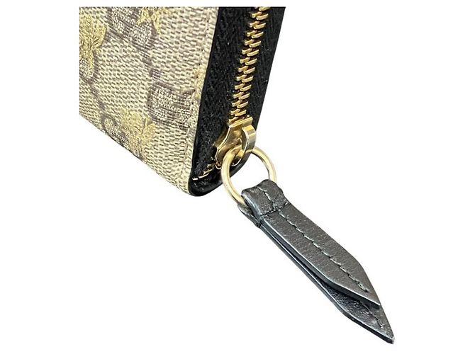 Portafoglio lungo con zip Gucci GG Supreme Bee Beige - vista 8
