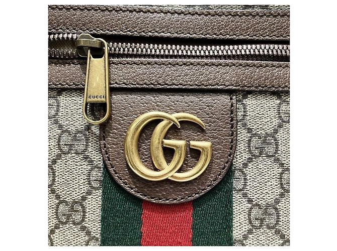 Borsa a mano e borsa a tracolla Gucci GG Supreme Ophidia Beige - vista 7