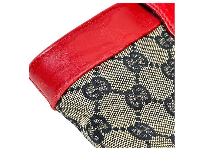 Borsa Tote Gucci GG Canvas Rosso Beige - vista 9