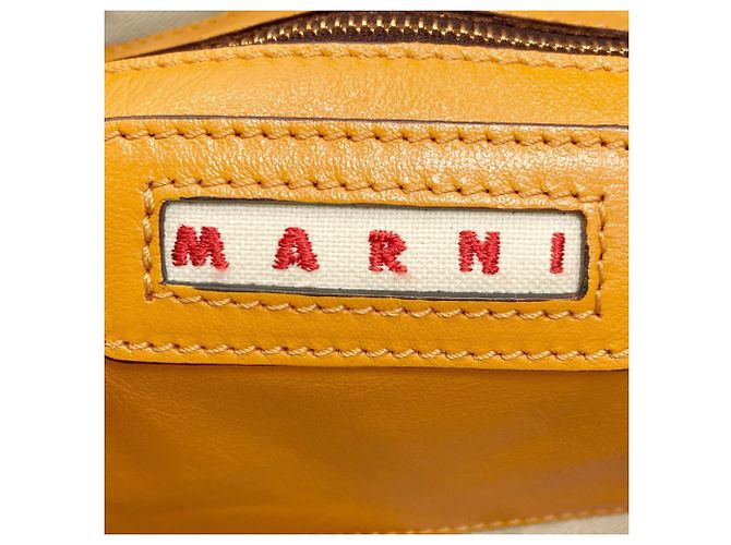 Borsa 2-Way Marni bianca e gialla in pelle Bianco Giallo - vista 6