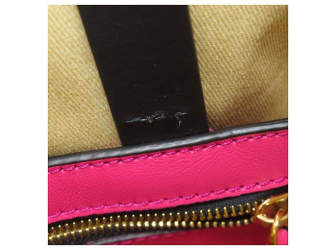 Borsa a 2 vie in pelle Marni Museo Lip Pattern Nero Rosa - vista 12