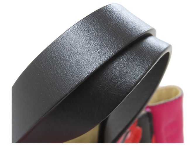 Borsa a 2 vie in pelle Marni Museo Lip Pattern Nero Rosa - vista 17