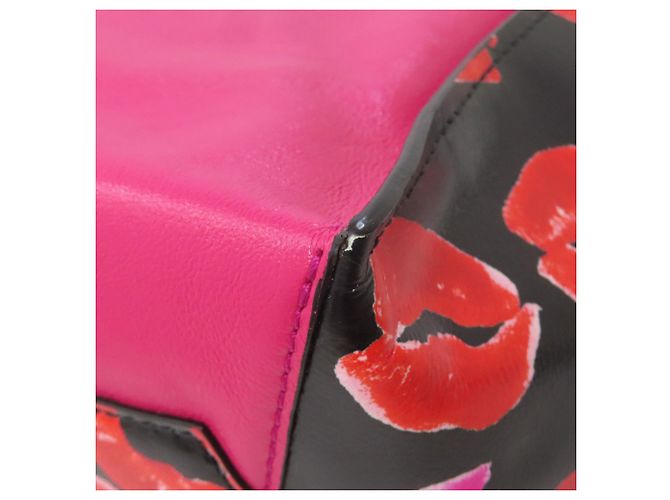 Borsa a 2 vie in pelle Marni Museo Lip Pattern Nero Rosa - vista 21