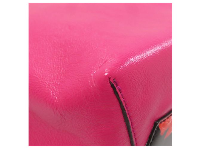 Borsa a 2 vie in pelle Marni Museo Lip Pattern Nero Rosa - vista 22