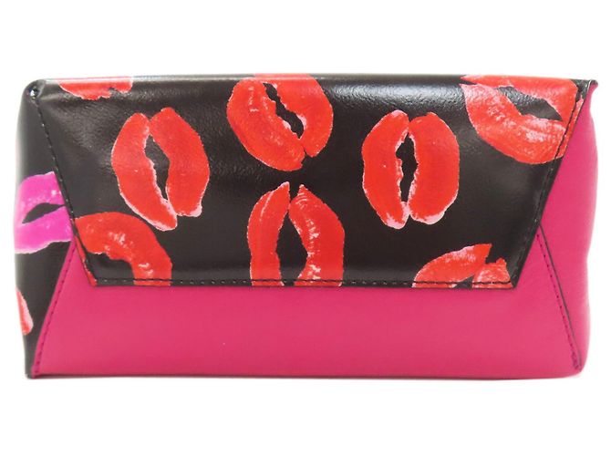 Borsa a 2 vie in pelle Marni Museo Lip Pattern Nero Rosa - vista 4