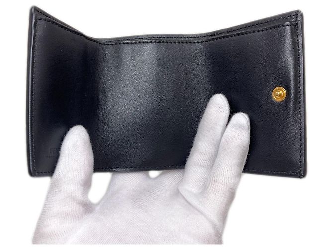 Fendi F Micro Trifold Wallet Schwarz - Ansicht 4