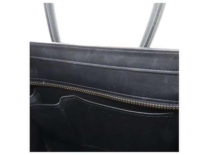 Céline Celine Luggage Micro Handbag Schwarz Weiß Grün - Ansicht 10