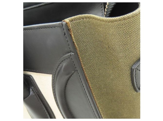 Céline Celine Luggage Micro Handbag Schwarz Weiß Grün - Ansicht 12