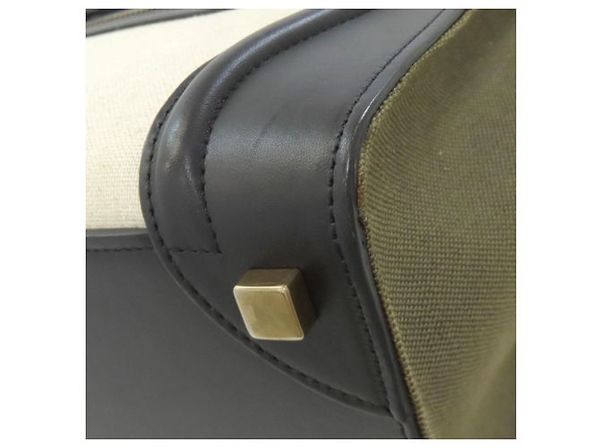 Céline Celine Luggage Micro Handbag Schwarz Weiß Grün - Ansicht 17