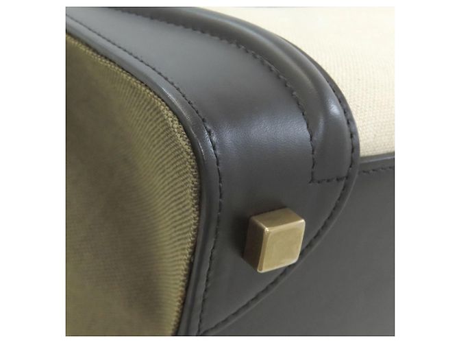 Céline Celine Luggage Micro Handbag Schwarz Weiß Grün - Ansicht 18