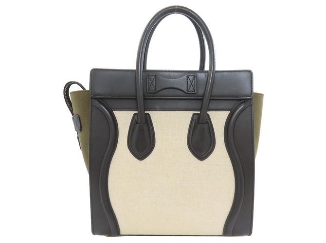 Céline Celine Luggage Micro Handbag Schwarz Weiß Grün - Ansicht 2