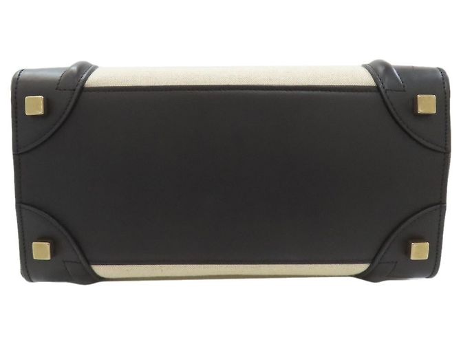Céline Celine Luggage Micro Handbag Schwarz Weiß Grün - Ansicht 4