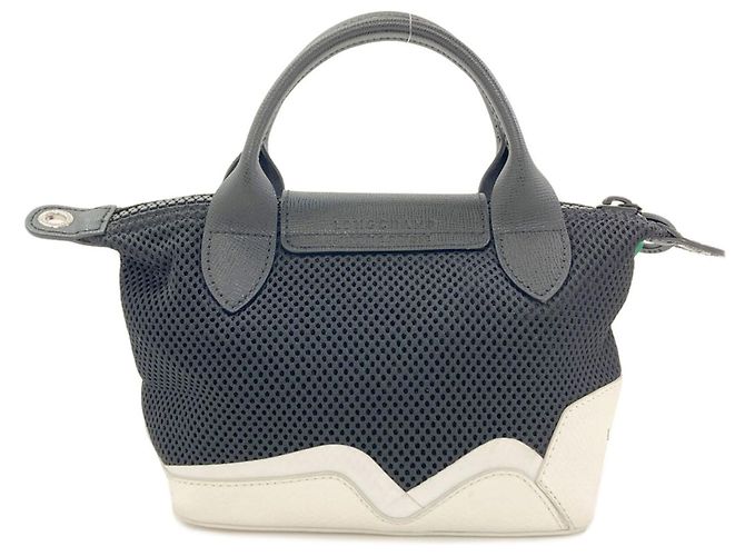 Borsa a 2 vie in mesh Longchamp Nero Bianco - vista 2