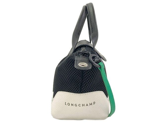 Borsa a 2 vie in mesh Longchamp Nero Bianco - vista 3