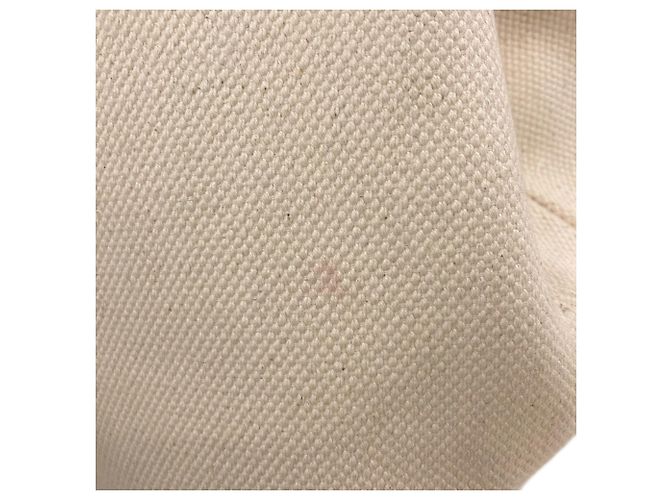 Céline Celine Horizontal Canvas Cabas Handtasche Braun Weiß - Ansicht 14