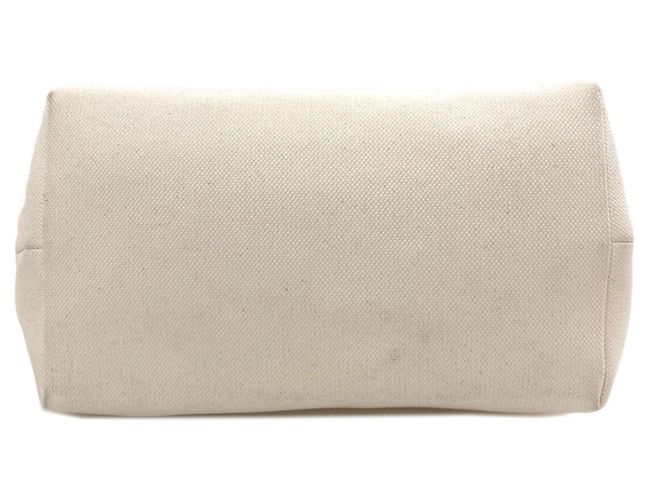 Céline Celine Horizontal Canvas Cabas Handtasche Braun Weiß - Ansicht 4
