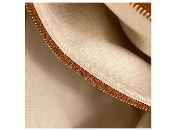Céline Celine Horizontal Canvas Cabas Handtasche Braun Weiß - Ansicht 9