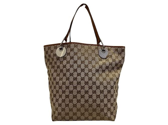 Borsa Tote Gucci GG Canvas Beige Arancione - vista 2