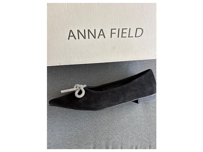 Autre Marque Anna Field Bailarinas de Nubuck Negro - vista 2