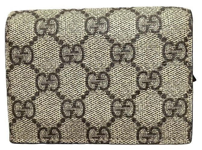 Mini billetera Gucci GG Supreme Cherry Beige - vista 2