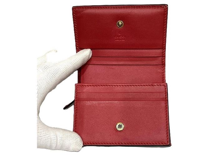 Mini billetera Gucci GG Supreme Cherry Beige - vista 3
