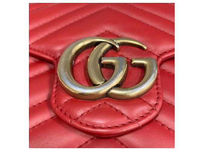 Gucci GG Marmont 474575 Long Wallet Chain Shoulder Rosso - vista 6