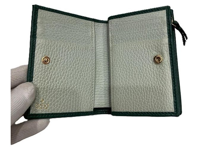 Cartera de doble pliegue Gucci GG Marmont Verde - vista 3
