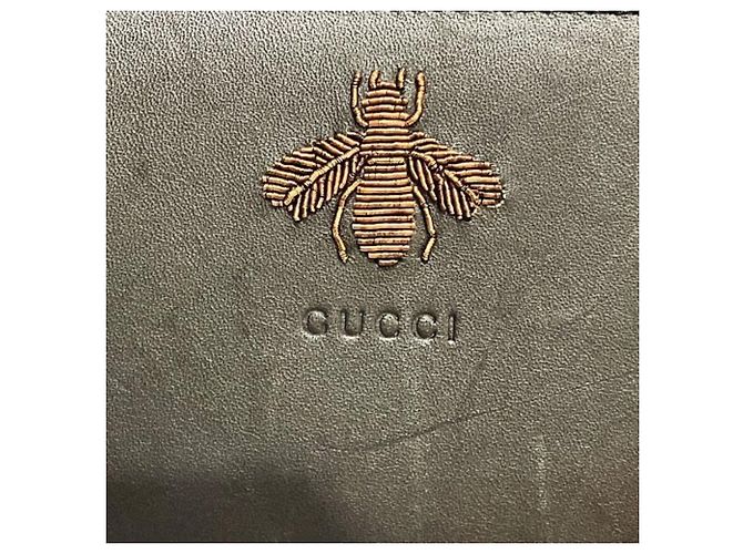 Gucci Animalier Bee Leather Long Wallet Black - view 7