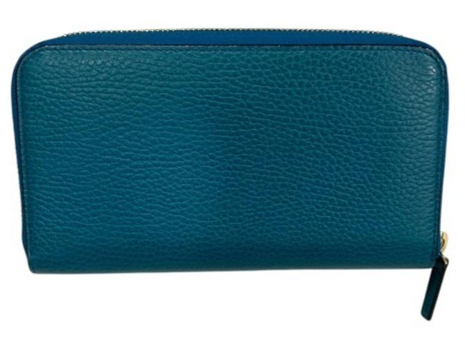Cartera larga bi-fold de cuero turquesa Gucci - vista 2