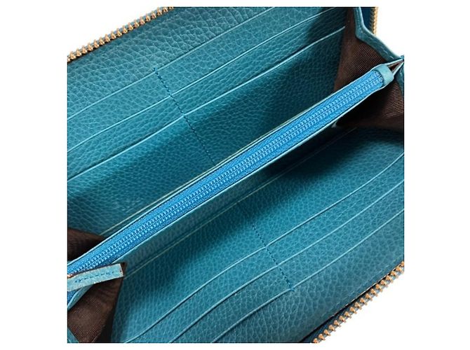 Cartera larga bi-fold de cuero turquesa Gucci - vista 3