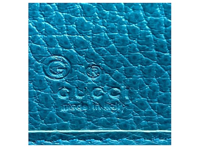 Cartera larga bi-fold de cuero turquesa Gucci - vista 4