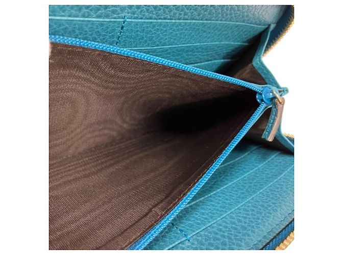 Cartera larga bi-fold de cuero turquesa Gucci - vista 6