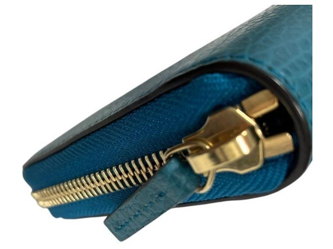 Cartera larga bi-fold de cuero turquesa Gucci - vista 7