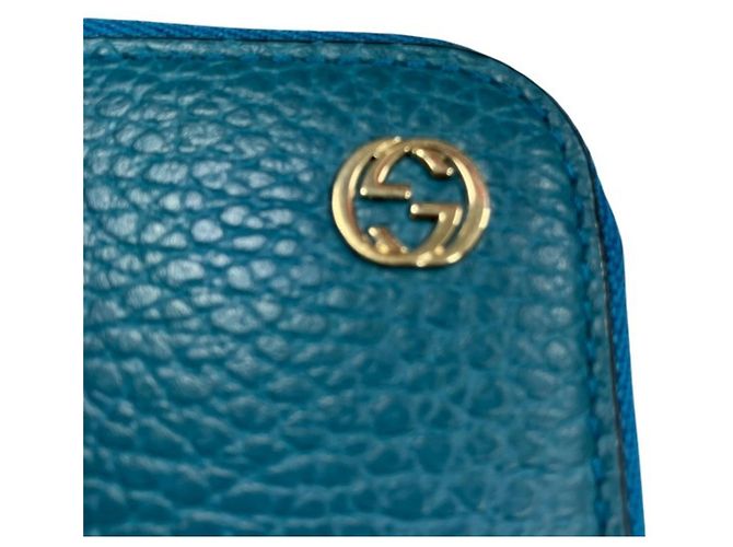 Cartera larga bi-fold de cuero turquesa Gucci - vista 8