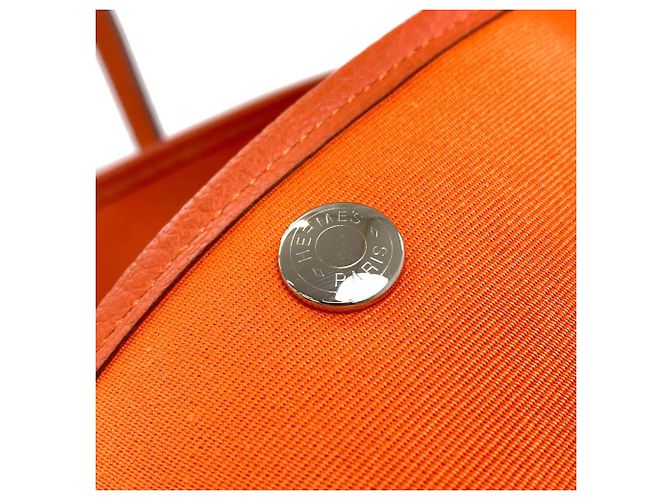 Hermès Sac cabas Hermes Garden Party PM Orange - vue 15