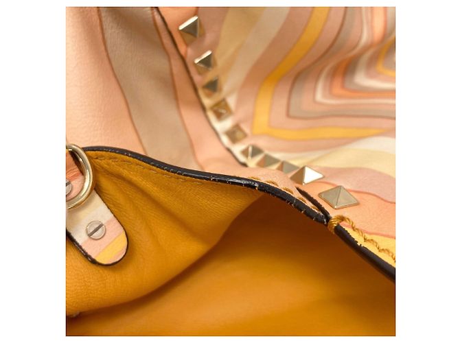 Autre Marque Borsa a mano 2-Way in pelle borchiata Valentino Arancione - vista 10