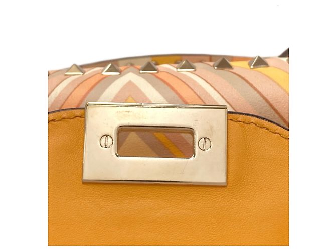 Autre Marque Borsa a mano 2-Way in pelle borchiata Valentino Arancione - vista 12