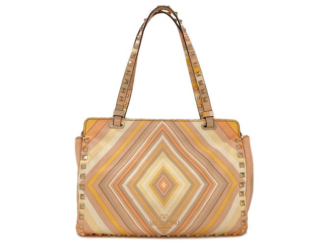 Autre Marque Borsa a mano 2-Way in pelle borchiata Valentino Arancione - vista 2