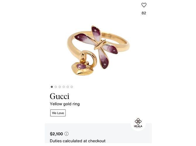 Anello Gucci Secret Garden Farfalla in Oro Giallo 18K D'oro - vista 3