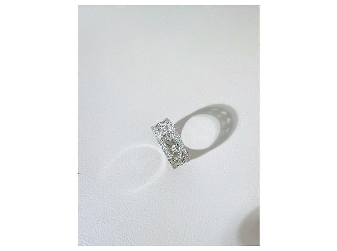 Tiffany & Co. Platin-Diamantring Cutout Cigar Band Silber - Ansicht 4