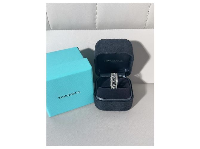 Tiffany & Co. Platin-Diamantring Cutout Cigar Band Silber - Ansicht 8