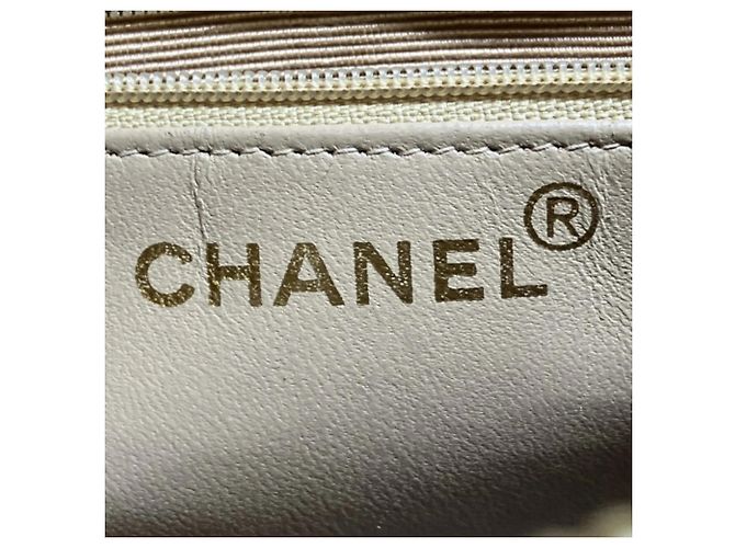 Chanel Schultertasche Tote aus cremefarbenem Leder Roh - Ansicht 4